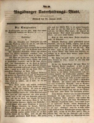 Augsburger Unterhaltungs-Blatt Mittwoch 31. Januar 1849