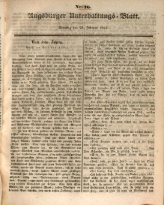 Augsburger Unterhaltungs-Blatt Sonntag 25. Februar 1849