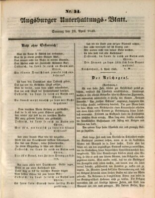 Augsburger Unterhaltungs-Blatt Sonntag 29. April 1849