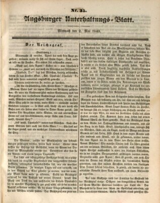 Augsburger Unterhaltungs-Blatt Mittwoch 2. Mai 1849