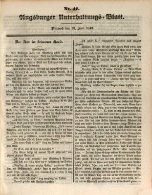 Augsburger Unterhaltungs-Blatt Mittwoch 13. Juni 1849