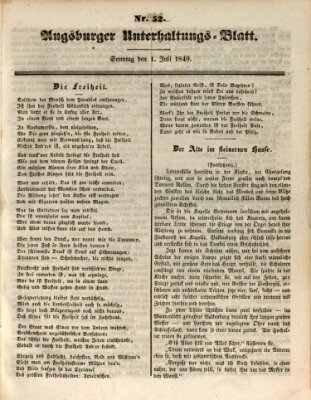 Augsburger Unterhaltungs-Blatt Sonntag 1. Juli 1849