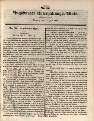 Augsburger Unterhaltungs-Blatt Sonntag 22. Juli 1849