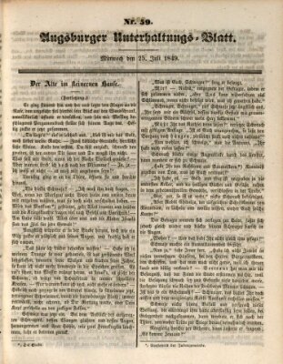 Augsburger Unterhaltungs-Blatt Mittwoch 25. Juli 1849