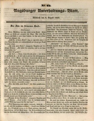 Augsburger Unterhaltungs-Blatt Mittwoch 8. August 1849