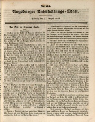 Augsburger Unterhaltungs-Blatt Sonntag 12. August 1849