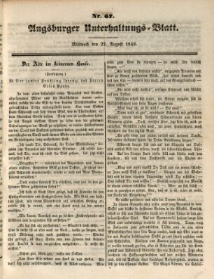 Augsburger Unterhaltungs-Blatt Mittwoch 22. August 1849