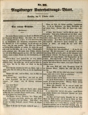 Augsburger Unterhaltungs-Blatt Samstag 6. Oktober 1849