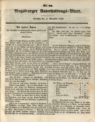 Augsburger Unterhaltungs-Blatt Samstag 3. November 1849