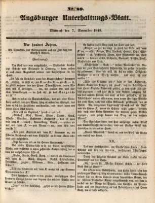 Augsburger Unterhaltungs-Blatt Mittwoch 7. November 1849