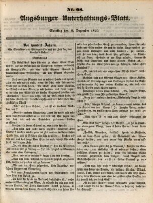 Augsburger Unterhaltungs-Blatt Samstag 8. Dezember 1849