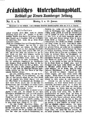 Fränkisches Unterhaltungsblatt (Bamberger Zeitung) Montag 3. Januar 1870