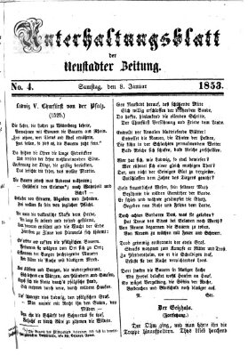 Neustadter Zeitung. Unterhaltungsblatt der Neustadter Zeitung (Neustadter Zeitung) Samstag 8. Januar 1853