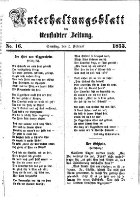 Neustadter Zeitung. Unterhaltungsblatt der Neustadter Zeitung (Neustadter Zeitung) Samstag 5. Februar 1853