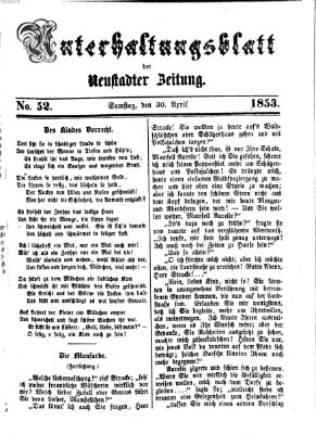 Neustadter Zeitung. Unterhaltungsblatt der Neustadter Zeitung (Neustadter Zeitung) Samstag 30. April 1853