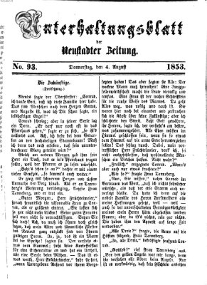 Neustadter Zeitung. Unterhaltungsblatt der Neustadter Zeitung (Neustadter Zeitung) Donnerstag 4. August 1853