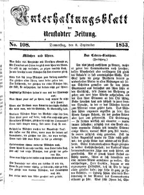 Neustadter Zeitung. Unterhaltungsblatt der Neustadter Zeitung (Neustadter Zeitung) Donnerstag 8. September 1853