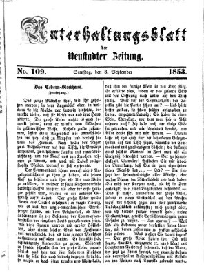 Neustadter Zeitung. Unterhaltungsblatt der Neustadter Zeitung (Neustadter Zeitung) Donnerstag 8. September 1853