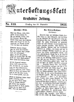 Neustadter Zeitung. Unterhaltungsblatt der Neustadter Zeitung (Neustadter Zeitung) Dienstag 20. September 1853