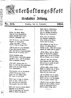 Neustadter Zeitung. Unterhaltungsblatt der Neustadter Zeitung (Neustadter Zeitung) Samstag 24. September 1853