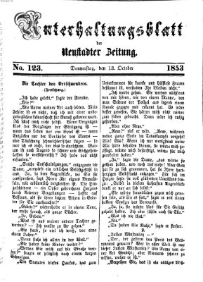 Neustadter Zeitung. Unterhaltungsblatt der Neustadter Zeitung (Neustadter Zeitung) Donnerstag 13. Oktober 1853