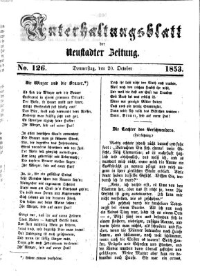 Neustadter Zeitung. Unterhaltungsblatt der Neustadter Zeitung (Neustadter Zeitung) Donnerstag 20. Oktober 1853