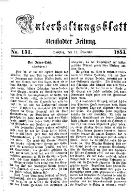 Neustadter Zeitung. Unterhaltungsblatt der Neustadter Zeitung (Neustadter Zeitung) Samstag 17. Dezember 1853