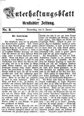 Neustadter Zeitung. Unterhaltungsblatt der Neustadter Zeitung (Neustadter Zeitung) Donnerstag 5. Januar 1854