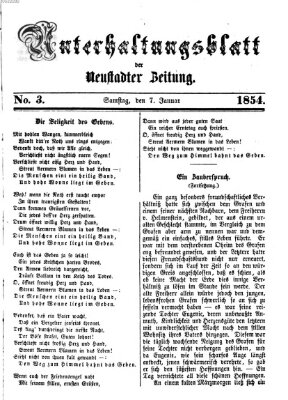 Neustadter Zeitung. Unterhaltungsblatt der Neustadter Zeitung (Neustadter Zeitung) Samstag 7. Januar 1854