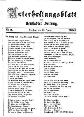 Neustadter Zeitung. Unterhaltungsblatt der Neustadter Zeitung (Neustadter Zeitung) Samstag 21. Januar 1854