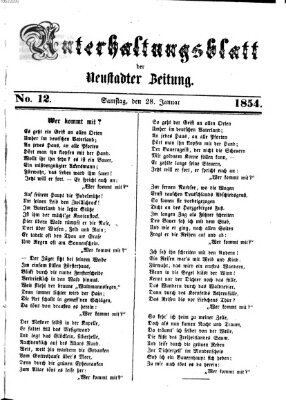 Neustadter Zeitung. Unterhaltungsblatt der Neustadter Zeitung (Neustadter Zeitung) Samstag 28. Januar 1854