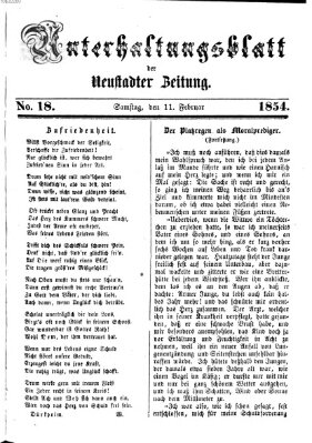 Neustadter Zeitung. Unterhaltungsblatt der Neustadter Zeitung (Neustadter Zeitung) Samstag 11. Februar 1854