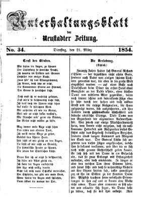 Neustadter Zeitung. Unterhaltungsblatt der Neustadter Zeitung (Neustadter Zeitung) Dienstag 21. März 1854