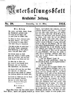 Neustadter Zeitung. Unterhaltungsblatt der Neustadter Zeitung (Neustadter Zeitung) Donnerstag 30. März 1854