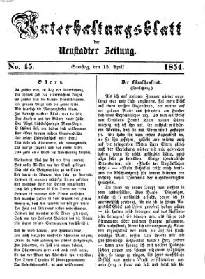 Neustadter Zeitung. Unterhaltungsblatt der Neustadter Zeitung (Neustadter Zeitung) Samstag 15. April 1854