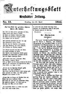 Neustadter Zeitung. Unterhaltungsblatt der Neustadter Zeitung (Neustadter Zeitung) Samstag 29. April 1854