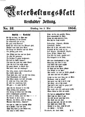 Neustadter Zeitung. Unterhaltungsblatt der Neustadter Zeitung (Neustadter Zeitung) Dienstag 2. Mai 1854