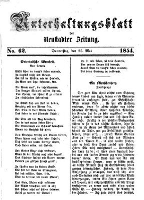 Neustadter Zeitung. Unterhaltungsblatt der Neustadter Zeitung (Neustadter Zeitung) Donnerstag 25. Mai 1854