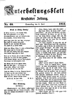 Neustadter Zeitung. Unterhaltungsblatt der Neustadter Zeitung (Neustadter Zeitung) Donnerstag 8. Juni 1854