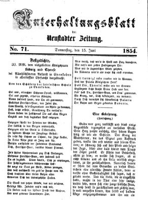 Neustadter Zeitung. Unterhaltungsblatt der Neustadter Zeitung (Neustadter Zeitung) Donnerstag 15. Juni 1854