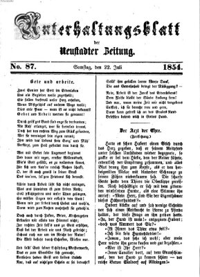 Neustadter Zeitung. Unterhaltungsblatt der Neustadter Zeitung (Neustadter Zeitung) Samstag 22. Juli 1854