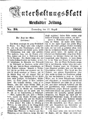 Neustadter Zeitung. Unterhaltungsblatt der Neustadter Zeitung (Neustadter Zeitung) Donnerstag 17. August 1854