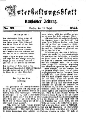 Neustadter Zeitung. Unterhaltungsblatt der Neustadter Zeitung (Neustadter Zeitung) Samstag 19. August 1854