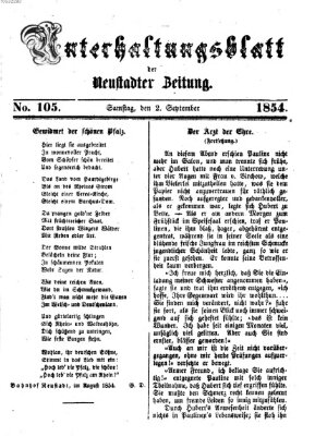 Neustadter Zeitung. Unterhaltungsblatt der Neustadter Zeitung (Neustadter Zeitung) Samstag 2. September 1854