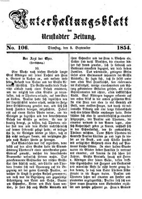 Neustadter Zeitung. Unterhaltungsblatt der Neustadter Zeitung (Neustadter Zeitung) Dienstag 5. September 1854