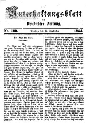 Neustadter Zeitung. Unterhaltungsblatt der Neustadter Zeitung (Neustadter Zeitung) Dienstag 12. September 1854