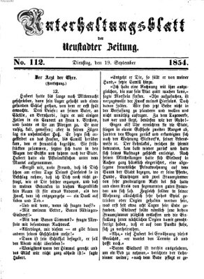 Neustadter Zeitung. Unterhaltungsblatt der Neustadter Zeitung (Neustadter Zeitung) Dienstag 19. September 1854