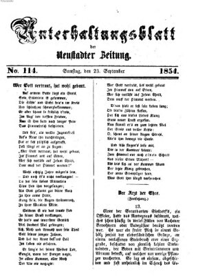 Neustadter Zeitung. Unterhaltungsblatt der Neustadter Zeitung (Neustadter Zeitung) Samstag 23. September 1854