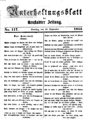 Neustadter Zeitung. Unterhaltungsblatt der Neustadter Zeitung (Neustadter Zeitung) Samstag 30. September 1854