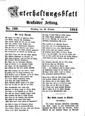 Neustadter Zeitung. Unterhaltungsblatt der Neustadter Zeitung (Neustadter Zeitung) Samstag 28. Oktober 1854